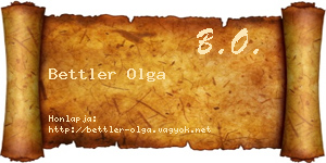 Bettler Olga névjegykártya